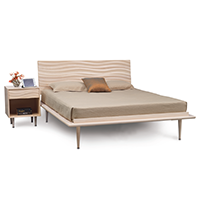 Wave Bed with Wood Legs